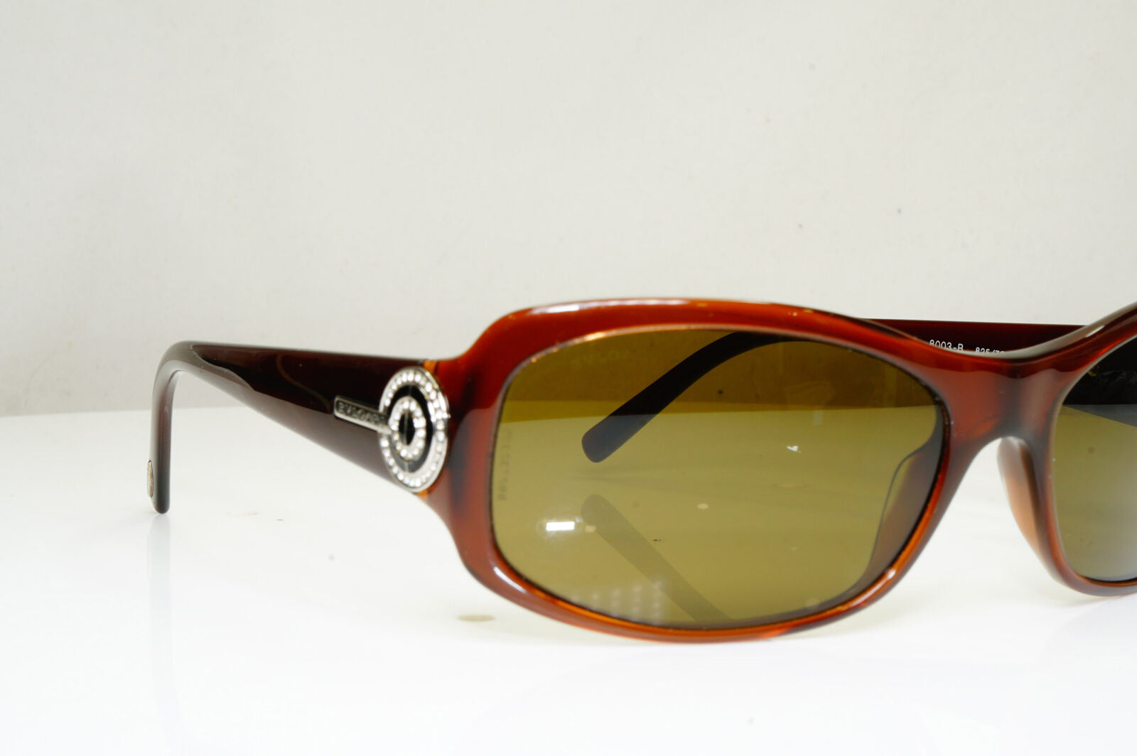 Authentic BVLGARI Mens Womens Sunglasses Brown CRYSTAL 8003 825/73 29225