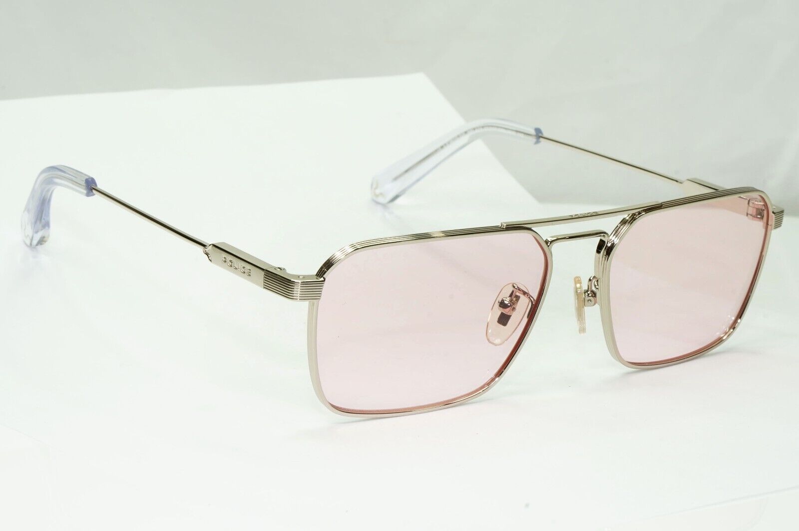 Police Lewis Hamilton F1 Sunglasses Pink Rose Tint Silver Metal SPL A23 COL 0579