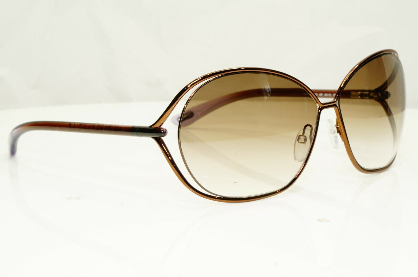 Authentic TOM FORD Womens Sunglasses Shiny Bronze Brown Carla TF157 48F 34462