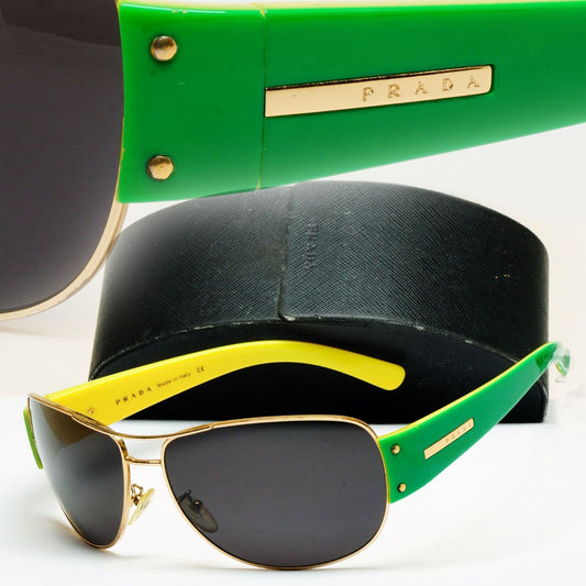 Prada 2006 Sunglasses Vintage Pilot Green Black PR52GS SPR 52G 5AK-3O1 050225