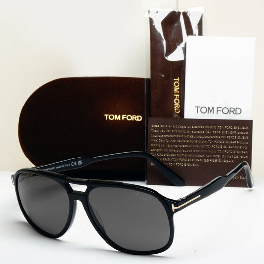 Tom Ford Sunglasses Raoul Polarized Black Dark Grey FT0753 TF 753 01D 62mm