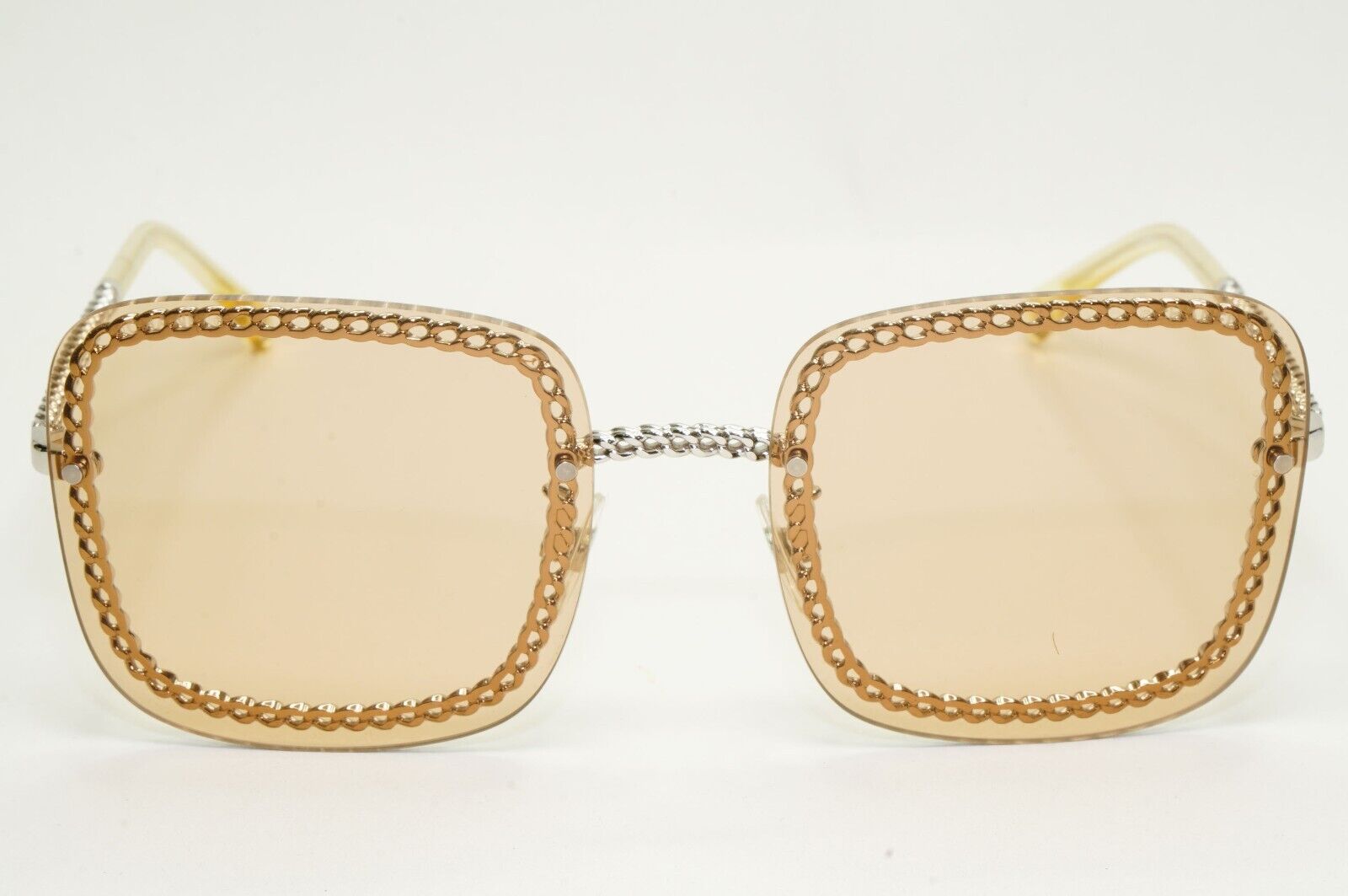 Chanel Sunglasses Chain Square Silver Light Brown Lens 4244 c.124/73 57mm