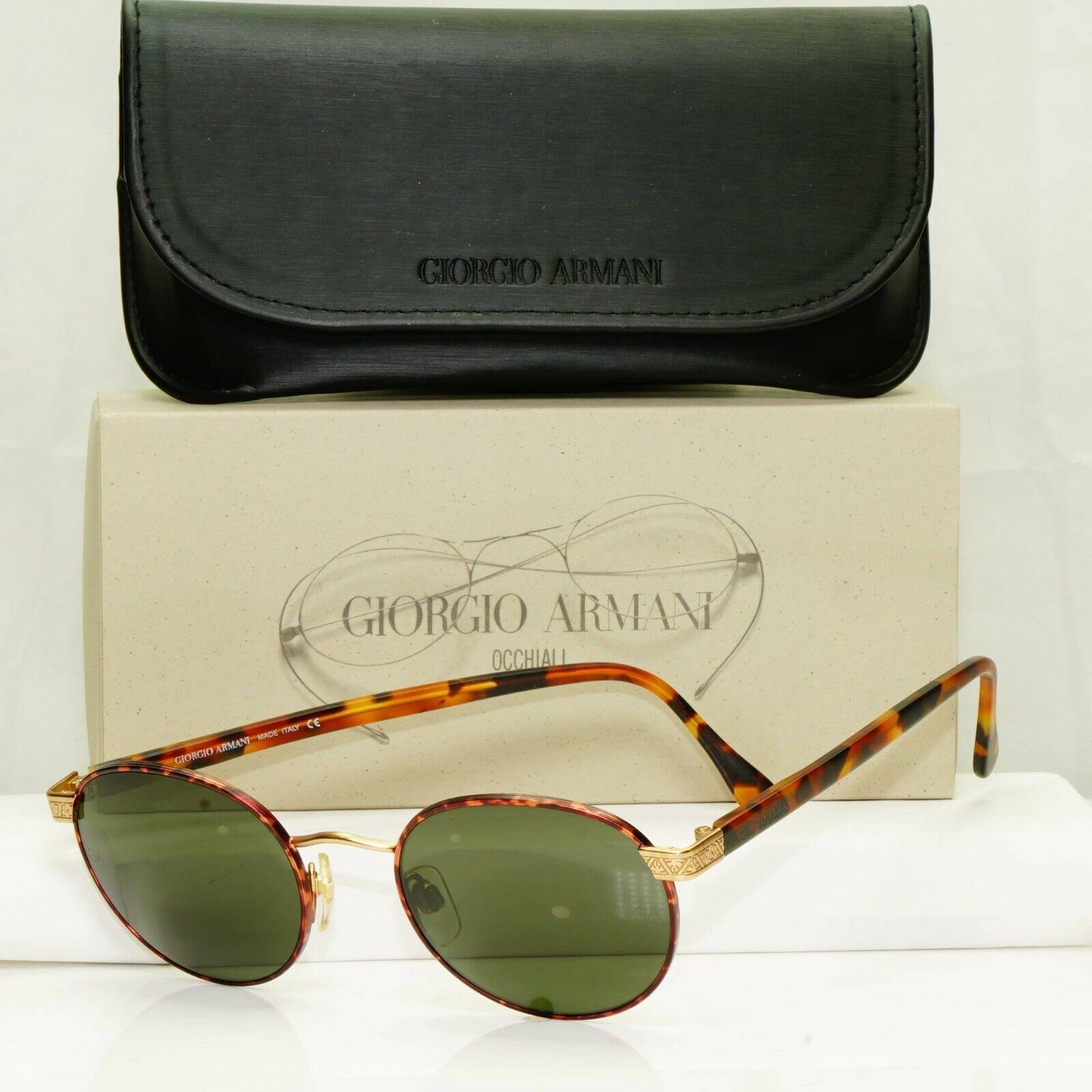 Giorgio Armani 1997 Gold Brown Vintage Retro Sunglasses Men Women 50mm 643 832