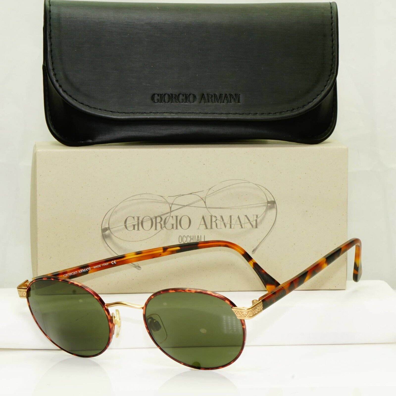 Giorgio Armani 1997 Gold Brown Vintage Retro Sunglasses Men Women 50mm 643 832