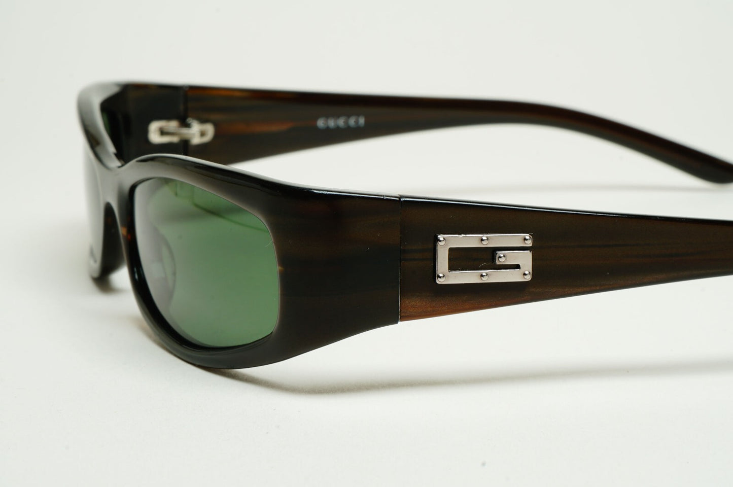 Gucci Sunglasses 1997 Vintage Slim Rectangle Brown Green GG 1483/S AD6 130225