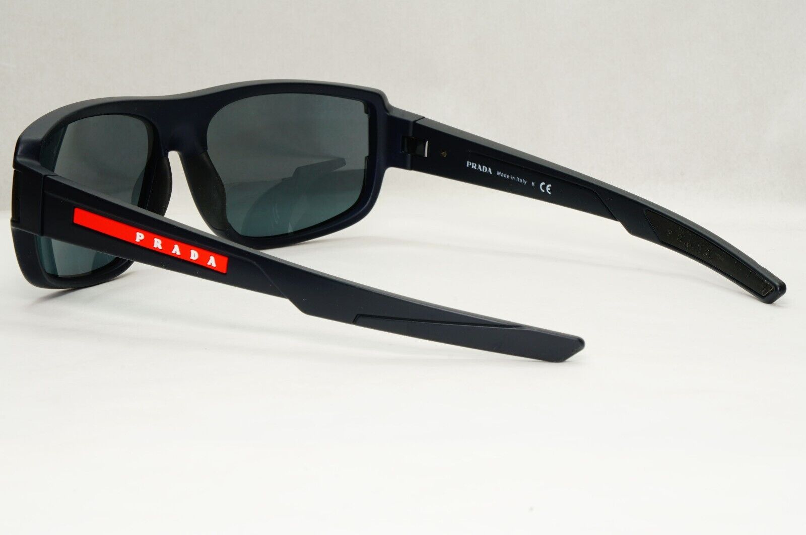 Prada Sunglasses Blue Mirror Rubber Wrap Square PS03WS SPS 03W UR7-01G