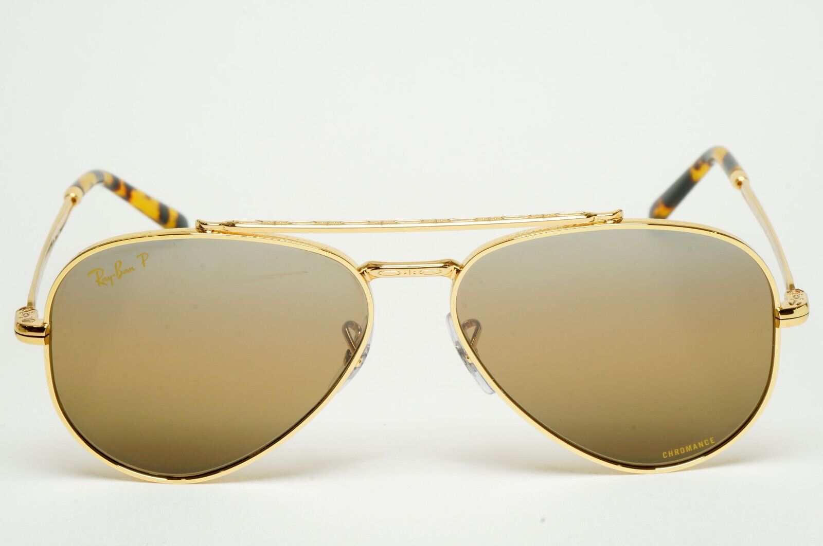 Ray-Ban Sunglasses Polarized New Aviator Gold Brown RB 3625 9196/G5 55mm
