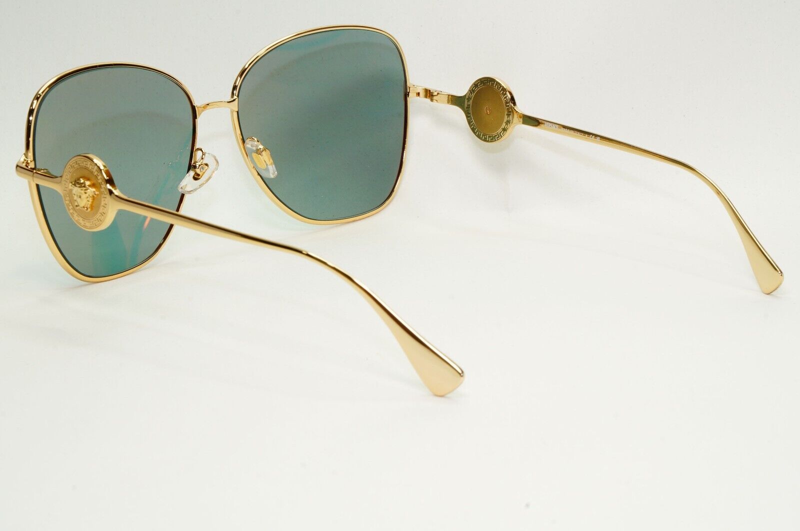 Versace Sunglasses Gold Medusa Large Square Azure Green MOD VE 2256 1002/9C 60mm