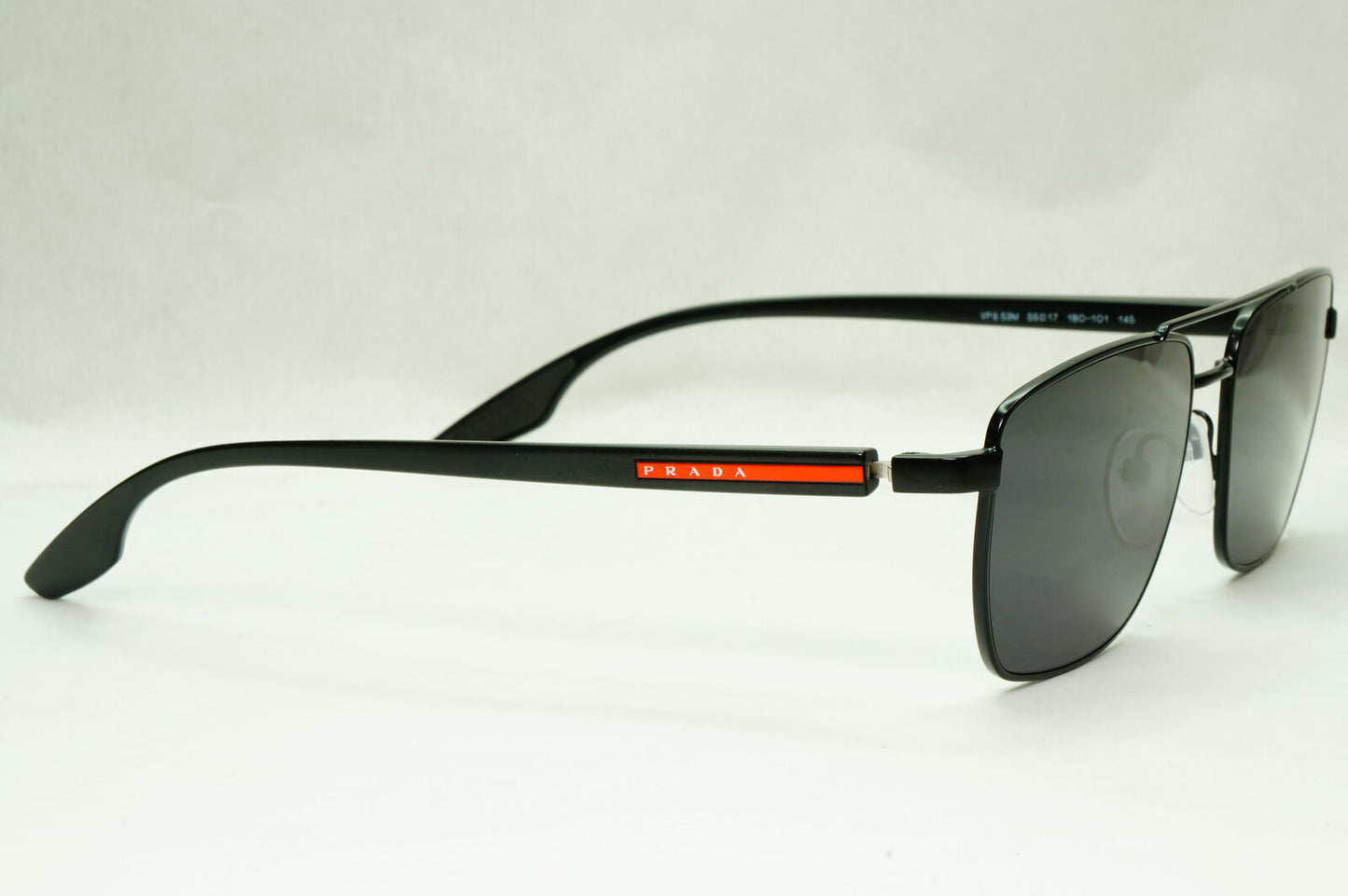 Prada Sunglasses Black Square Pilot Metal Mens PR53MV VPS 53M 1BO-1O1 55mm