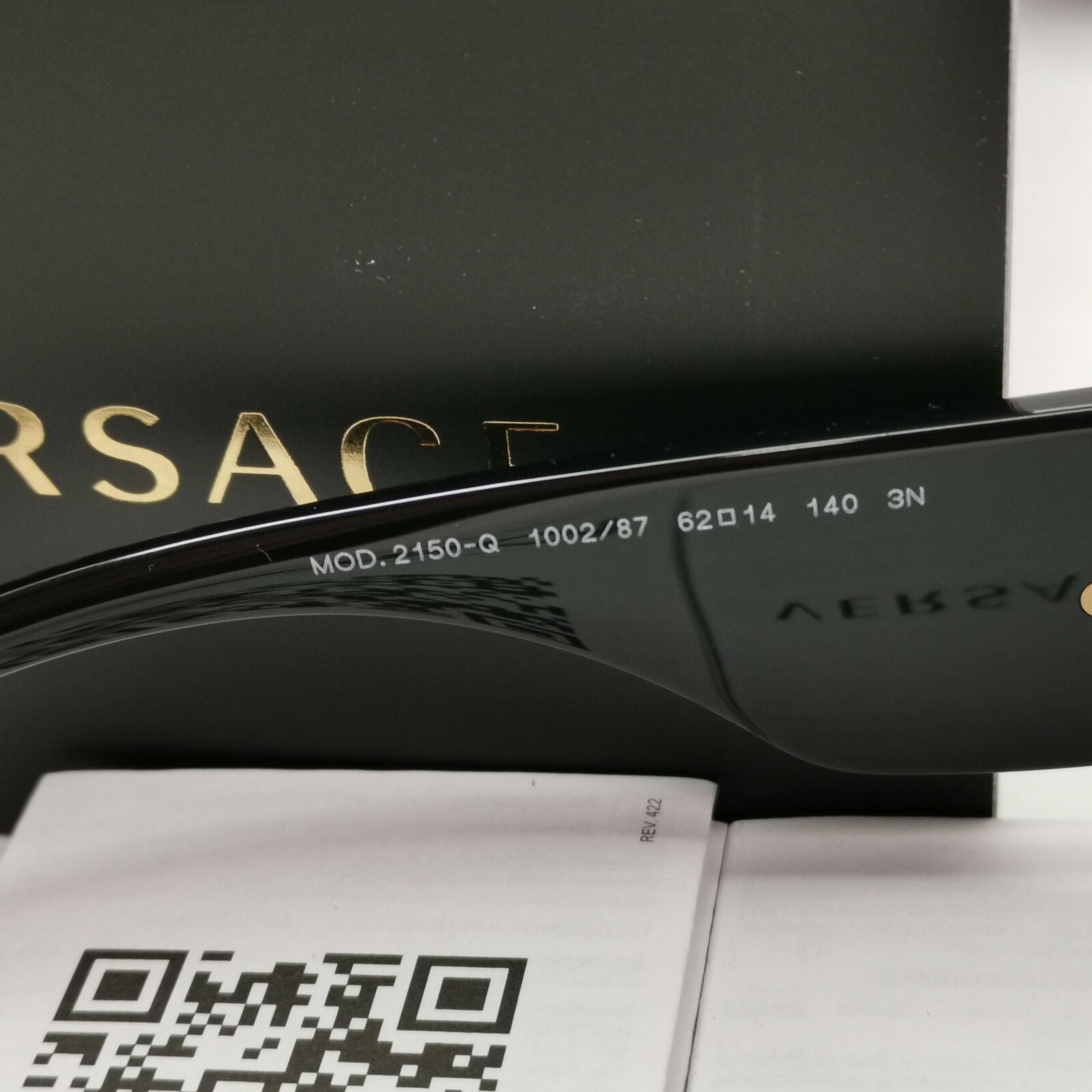 Versace Sunglasses Black Gold Pilot Medusa Leather Ornate MOD VE 2150-Q 1002/87