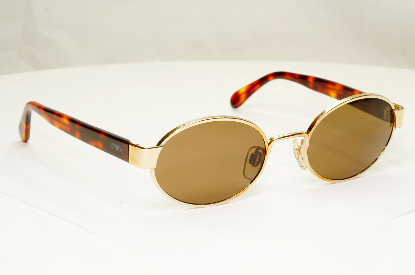Emporio Armani 1997 Vintage Sunglasses Mens Womens Oval Gold Eagle 081-S 743