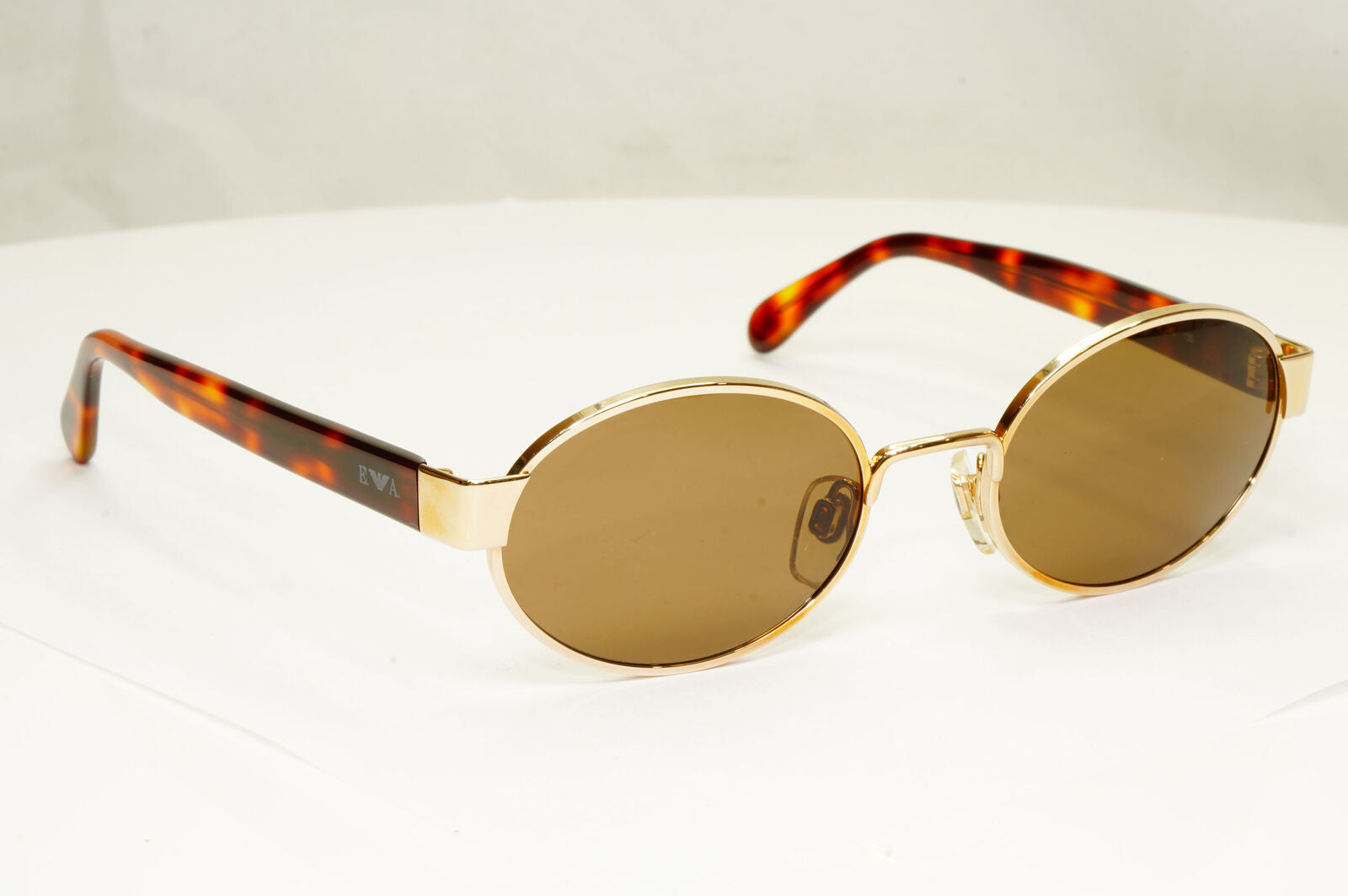 Emporio Armani 1997 Vintage Sunglasses Mens Womens Oval Gold Eagle 081-S 743