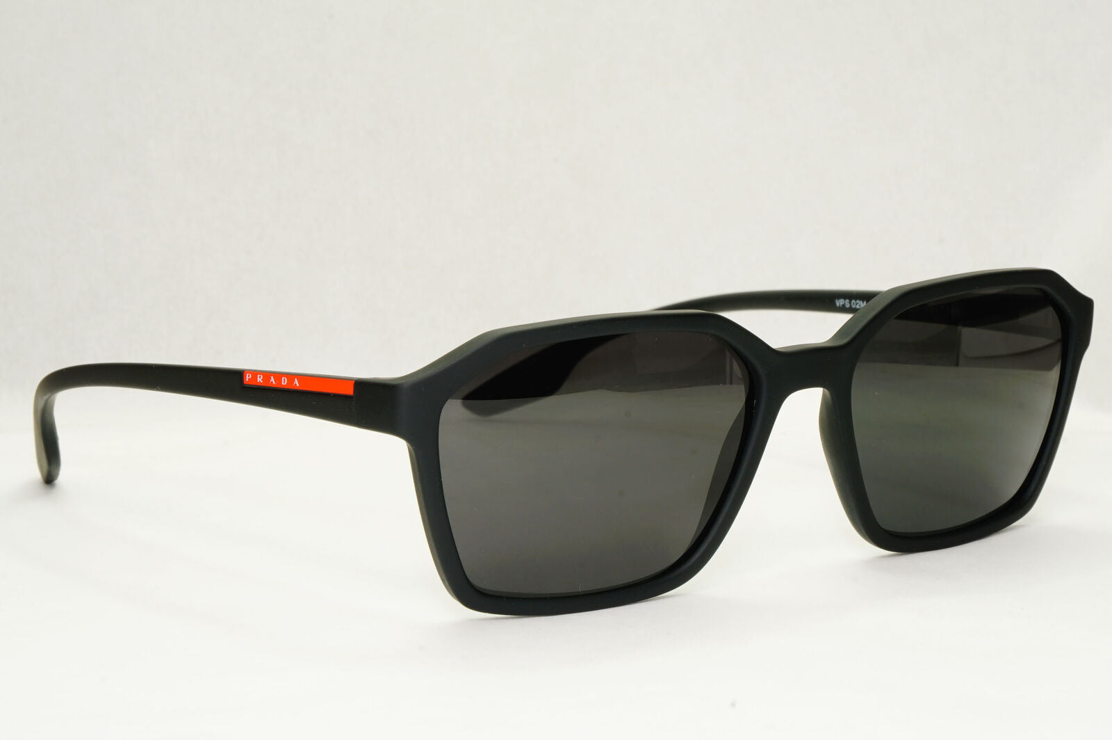 Prada Sunglasses Black Matte Square Angular PS02MV VPS 02M DG0-1O1 55mm