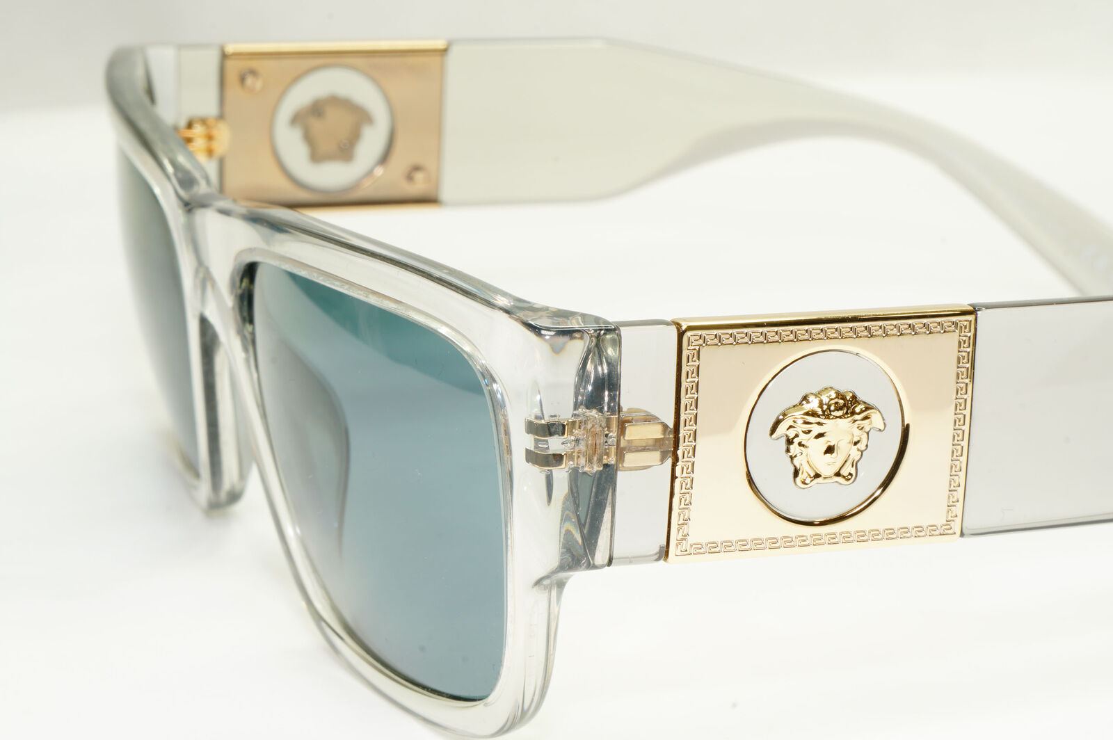 Versace Sunglasses Gold Medusa Crystal Grey Transparent Blue MOD VE 4406 5305/80