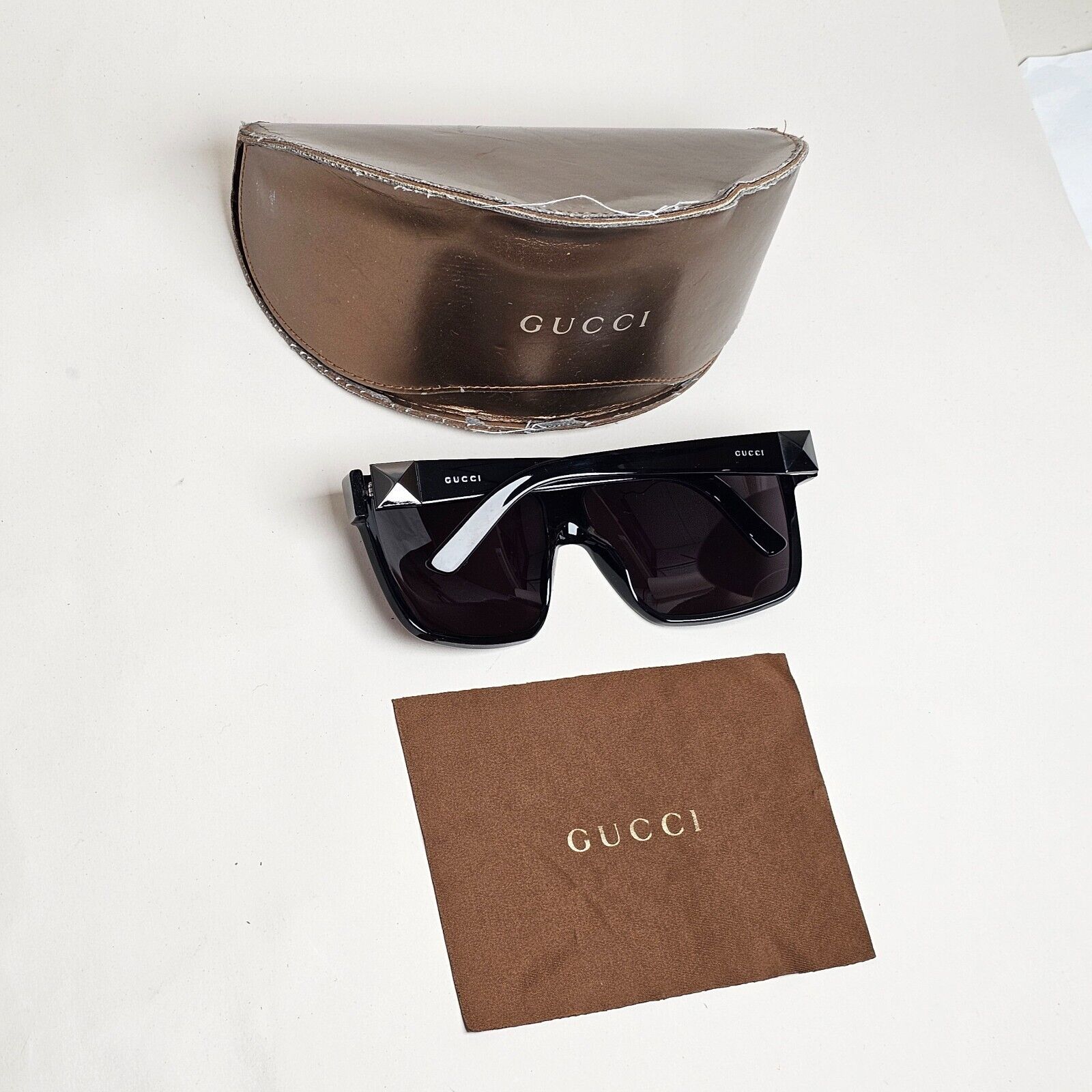 Gucci Sunglasses 2011 Vintage Black Square Large GG 3100/S 8073C 290125