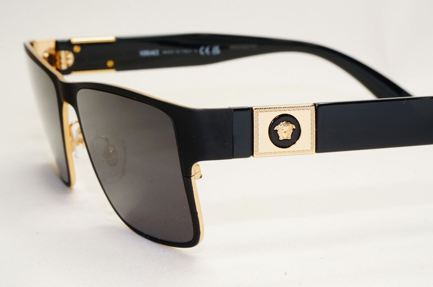 Versace Sunglasses Black Square Gold Medusa MOD VE 1274 1436 55mm