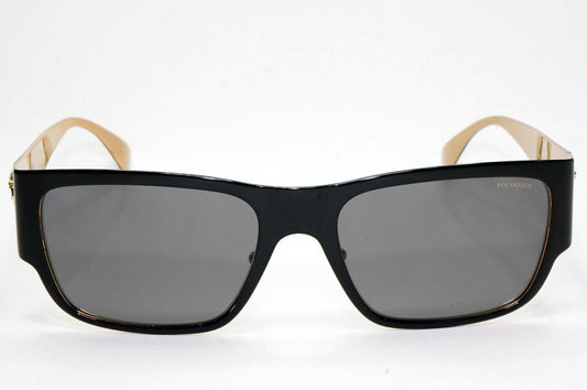 Versace Sunglasses Black Polarised Gold Medusa Square Metal MOD VE 2262 1433/81
