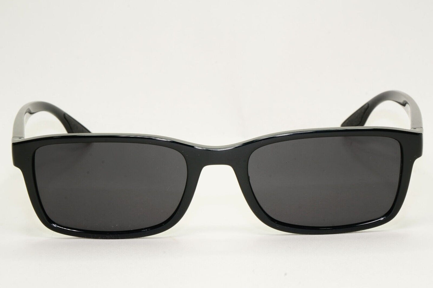 Prada Sunglasses Black Glossy Square Red Linea Rossa PS09OV VPS 09O 1AB-1O1 53mm