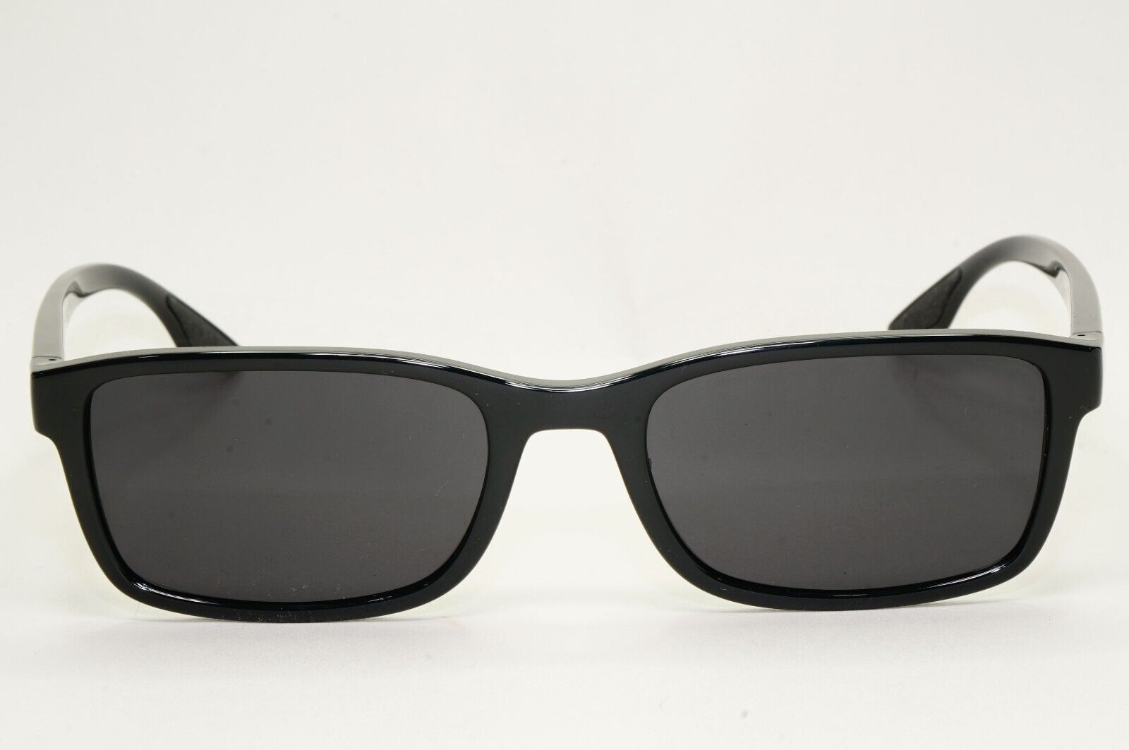 Prada Sunglasses Black Glossy Square Red Linea Rossa PS09OV VPS 09O 1AB-1O1 53mm