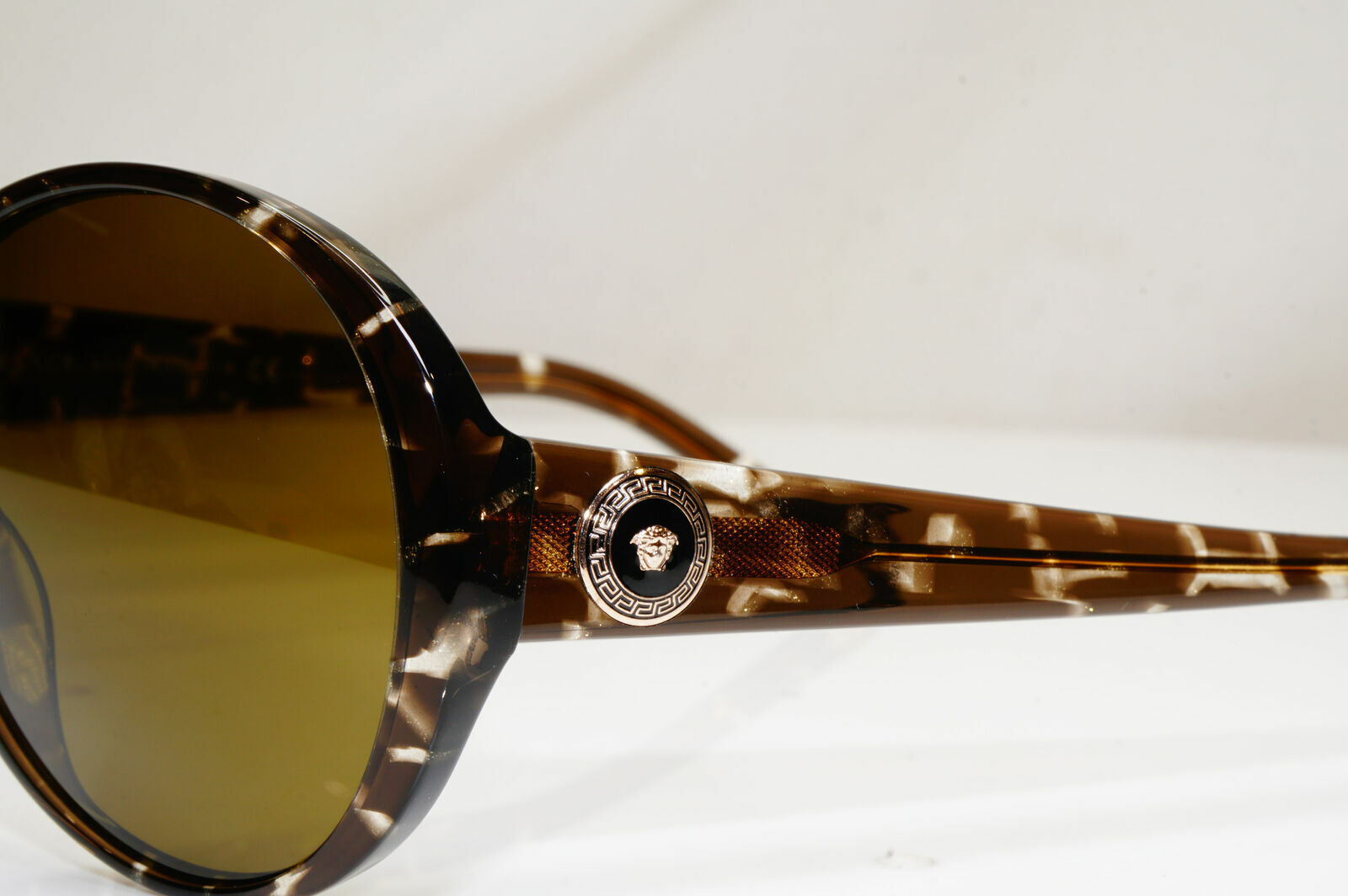 Versace Medusa Gold Marble Brown Oversized Sunglasses Womens 4239 969/73 29421
