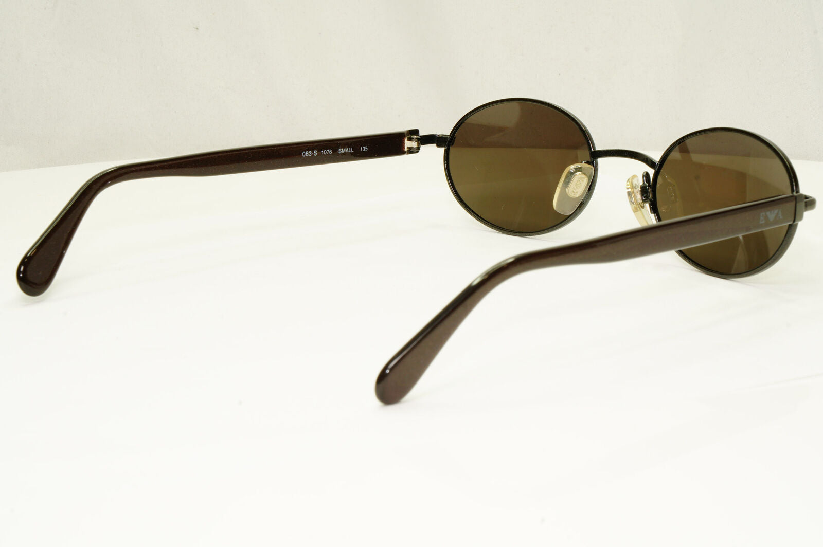 Emporio Armani 1997 Vintage Sunglasses Mens Womens Oval Brown Metal 083-S 1076
