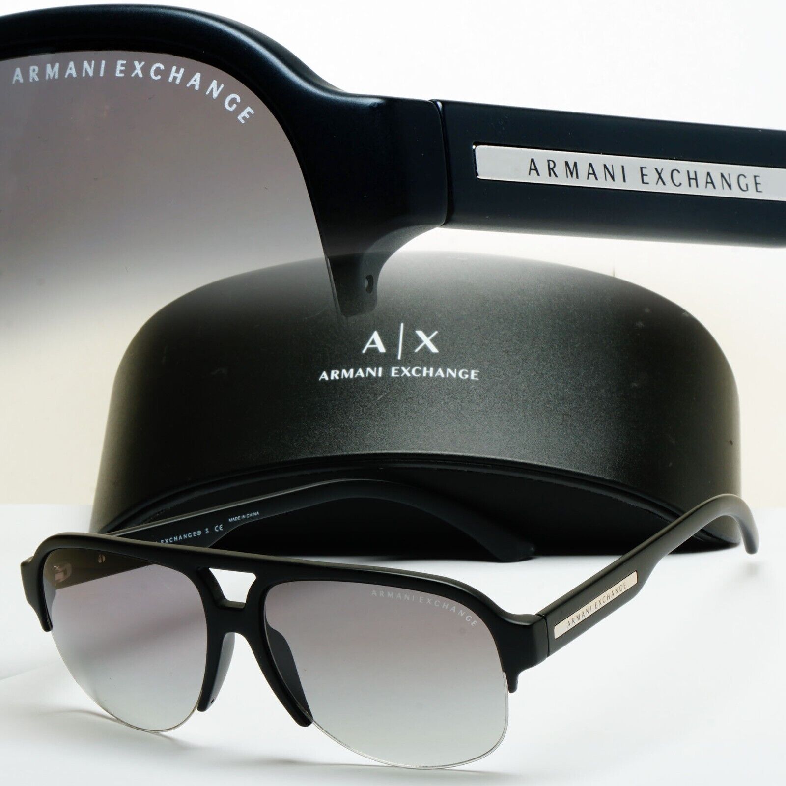 Armani Exchange Sunglasses 2015 Black Grey Pilot AX 4019 8078/11 221124
