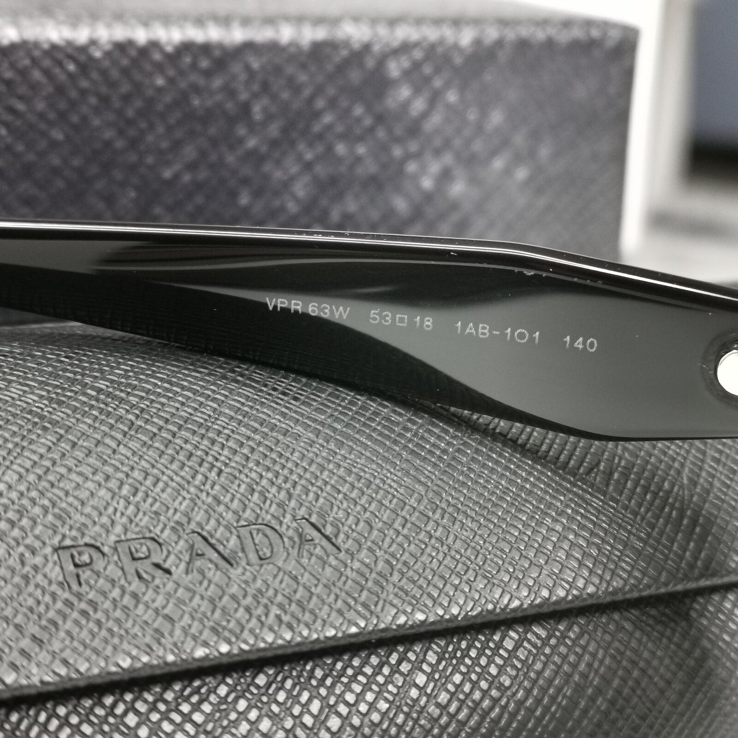 Prada Sunglasses Black Gold Square Metal Milano PR63WV VPR 63W 1AB-1O1 53mm