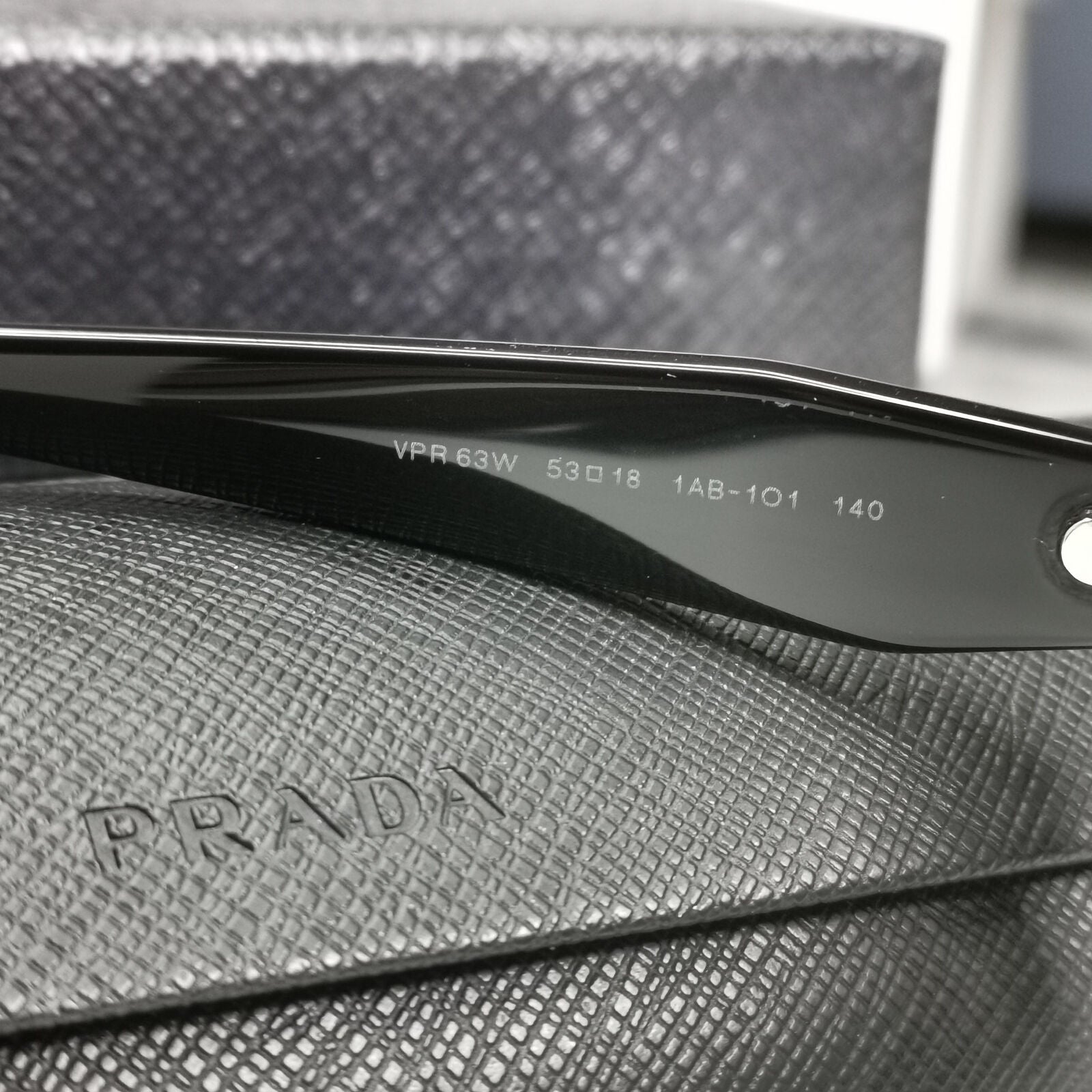 Prada Sunglasses Black Gold Square Metal Milano PR63WV VPR 63W 1AB-1O1 53mm