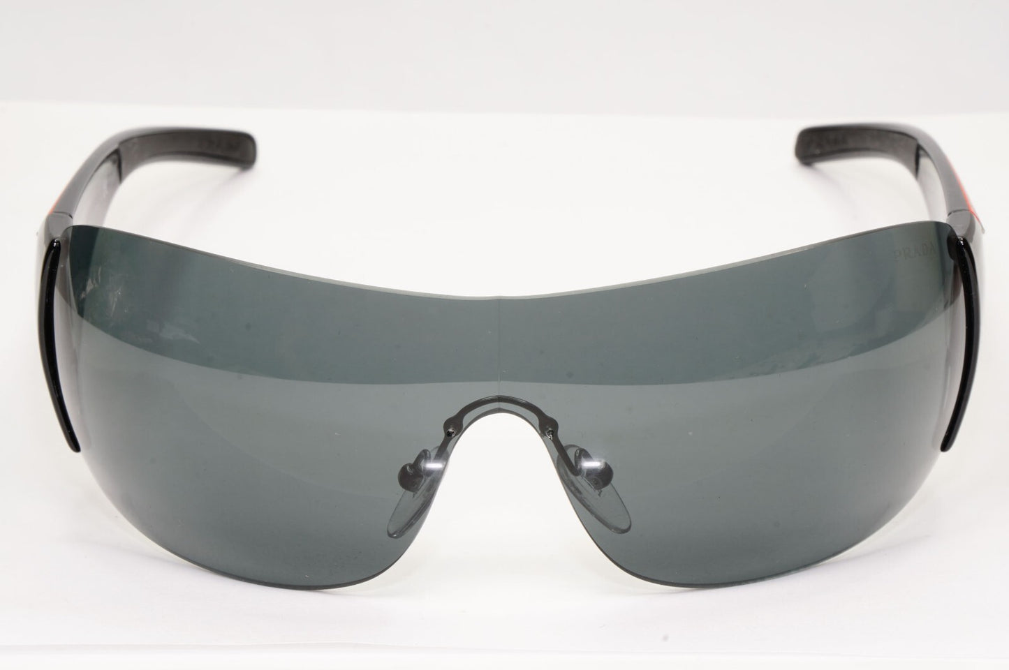 Prada Black Sunglasses Shield Visor Glossy Wrap Sport PS02LS SPS 02L 1AB-1A1 [a]