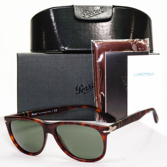 Persol Sunglasses 2014 Brown Tortoiseshell Green Square 3103-S 9001/31 56mm