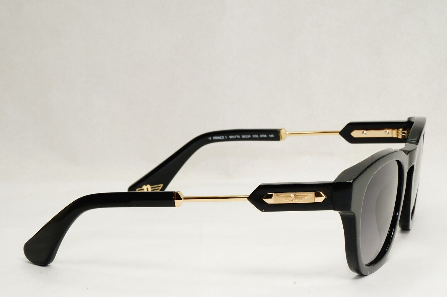 Police Sunglasses Black Gold Grey Gradient Thick Rim SPL F70 Prince 1 COL 0700