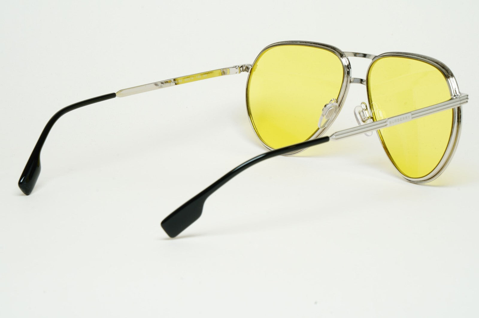 Burberry Sunglasses Scott Silver Yellow Metal Pilot BE 3135 1005/85 59mm A