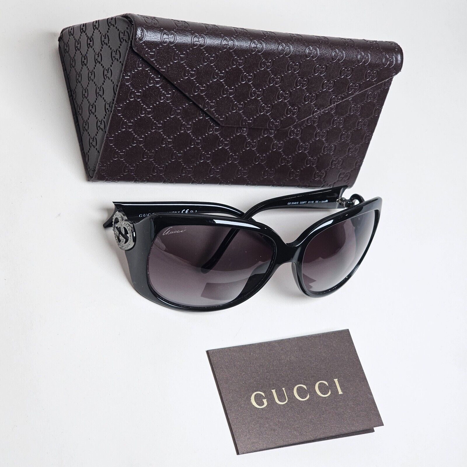 Gucci Sunglasses 2011 Vintage Heart Black Grey Silver GG 3548/S D28PT 290125