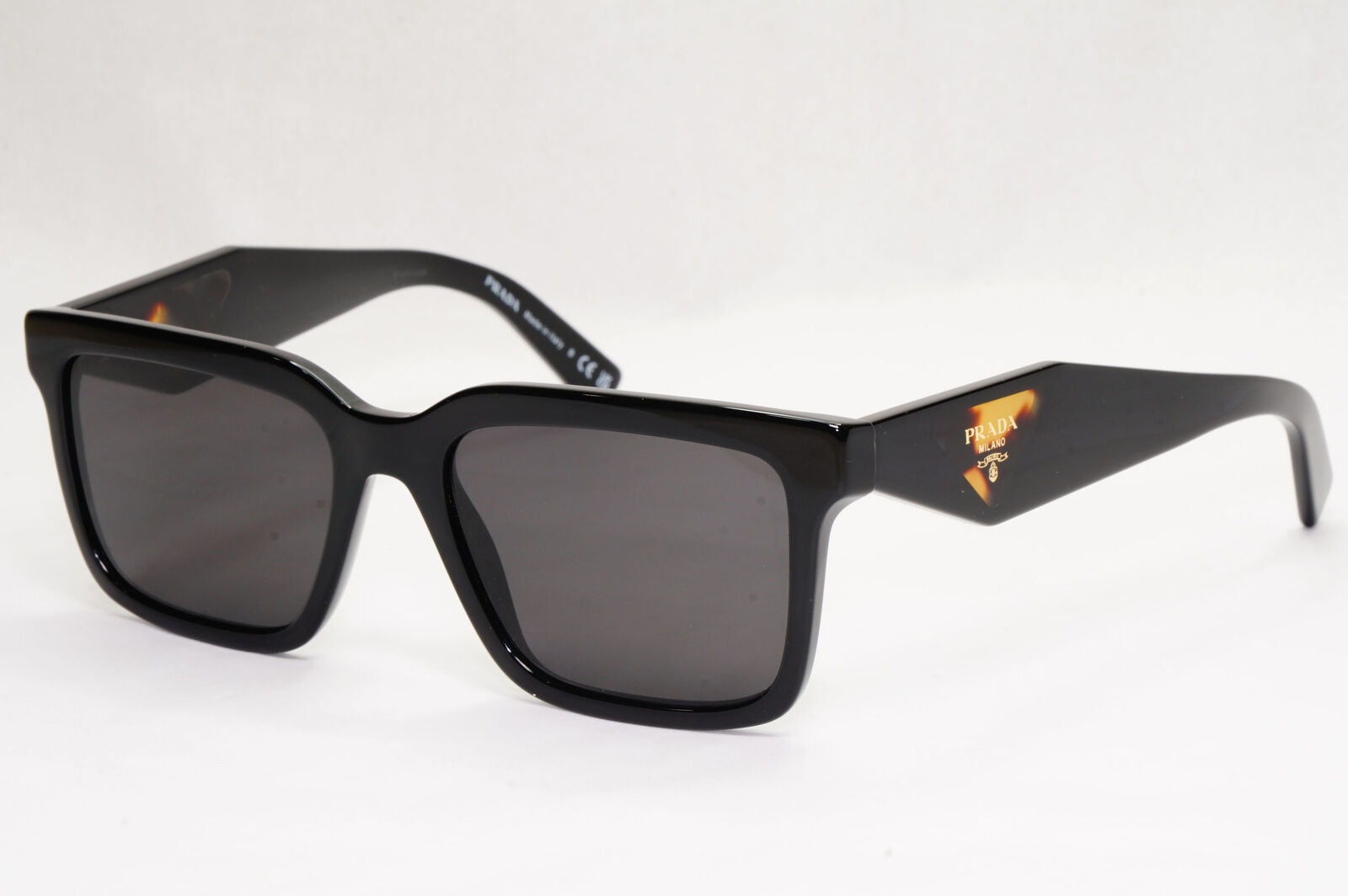 Prada Sunglasses Black Triangle Symbole Square PR10YV VPR 10Y 1AB-1O1 52mm
