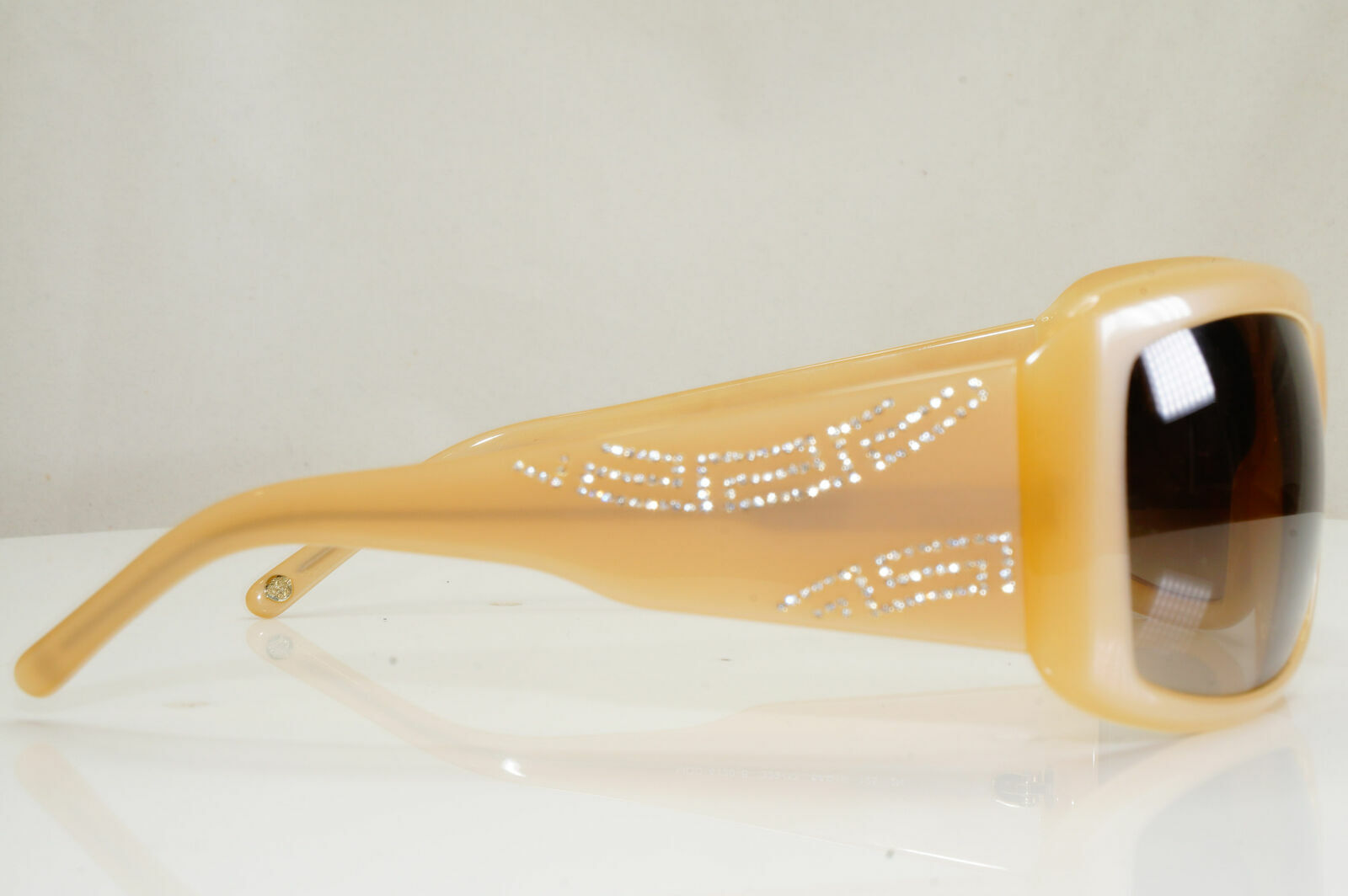 Versace Nude Beige Sunglasses Diamante Square Womens Brown 4130 329/13 28507