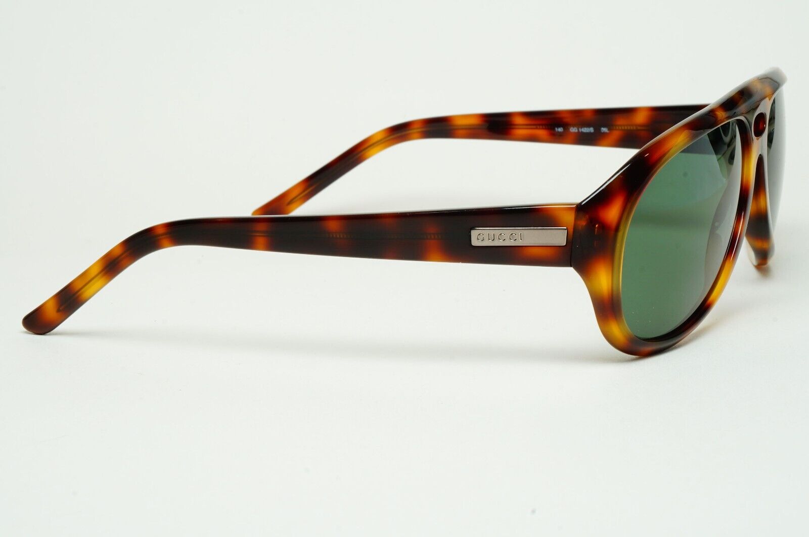 Gucci Sunglasses 1998 Vintage Brown Tortoise Green Pilot GG 1422/S 05L 310125