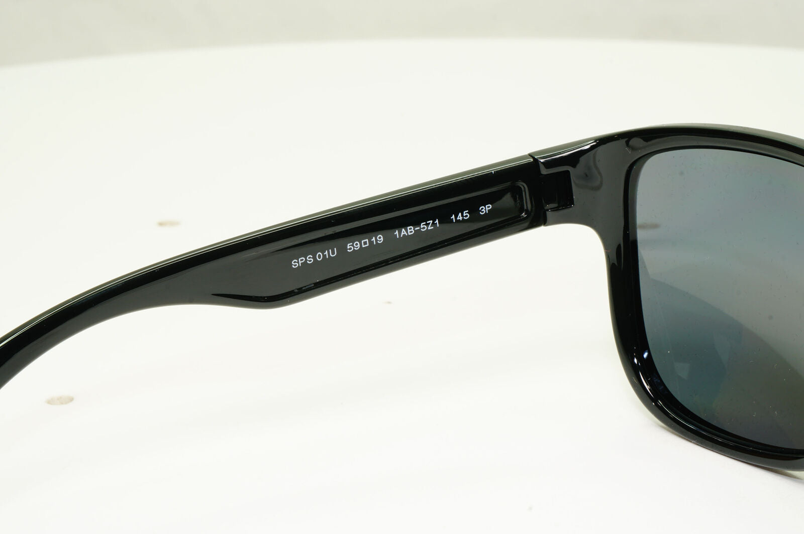 Prada Polarised Black Sunglasses Square Red Stripe PS01US SPS 01U 1AB-5Z1 59mm