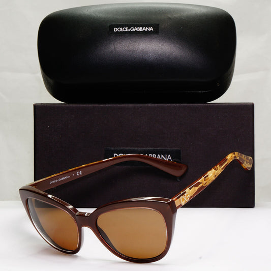 Dolce & Gabbana 2015 Sunglasses Gold Leaf Brown Square DG 4250 2918/13 151222