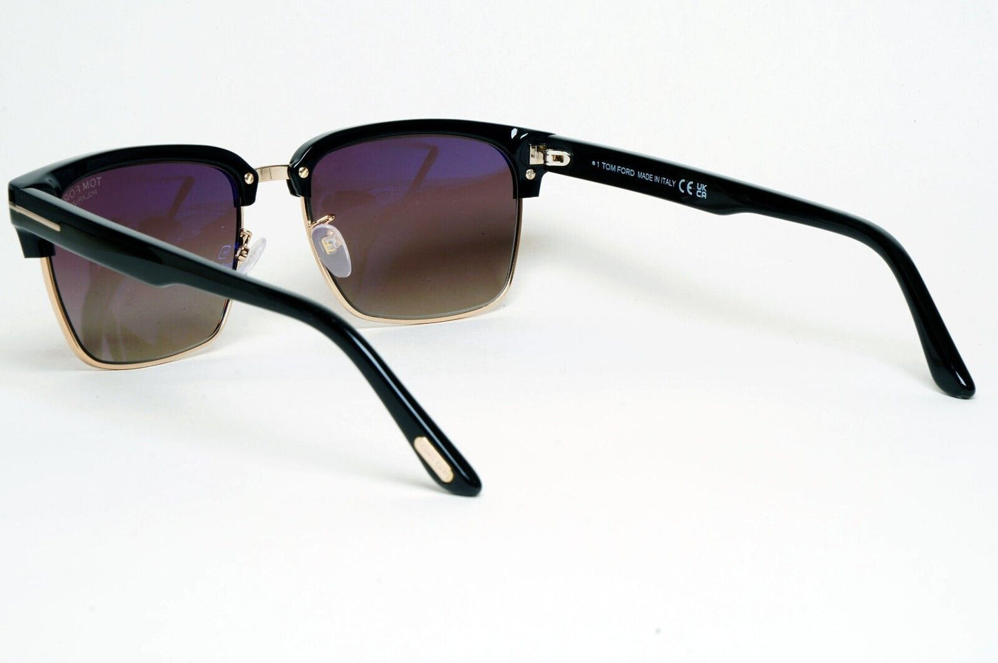 Tom Ford Sunglasses River Polarized Black Gold Grey Square FT0367 TF 367 01D