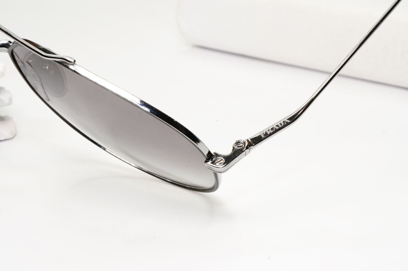 Prada Sunglasses Black Gunmetal Grey Gradient Metal Pilot PR51YS SPR 51Y M4Y-0A7