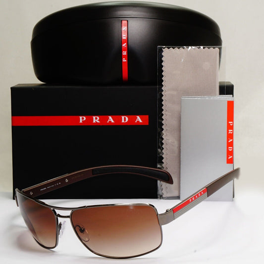 Prada Sunglasses Brown Gradient Wrap Navigator Square PS54IS SPS 54I 5AV-6S1 [a]