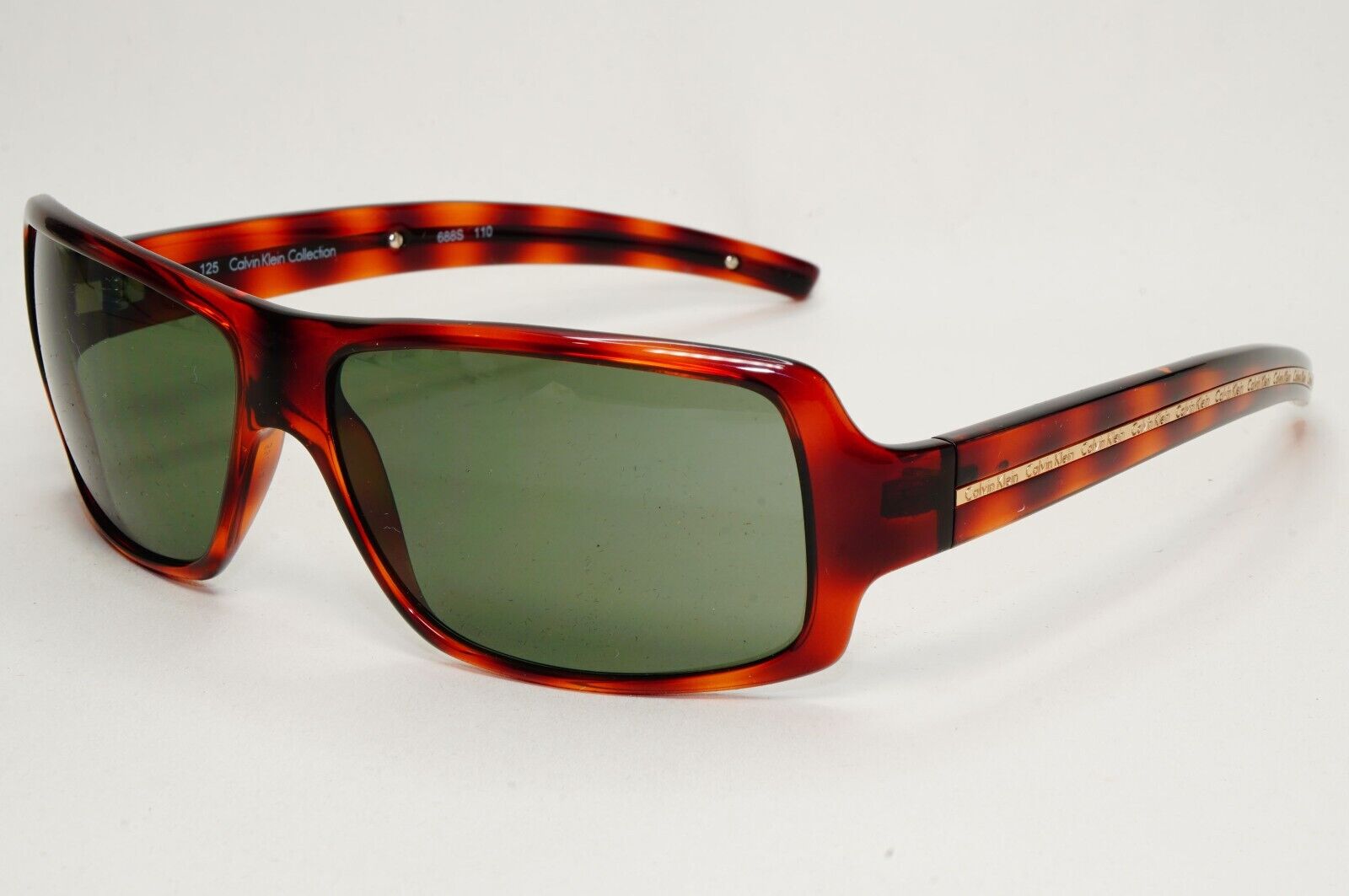 Calvin Klein Sunglasses 2005 Vintage Brown Green Gold Rectangle 688S 110 121124