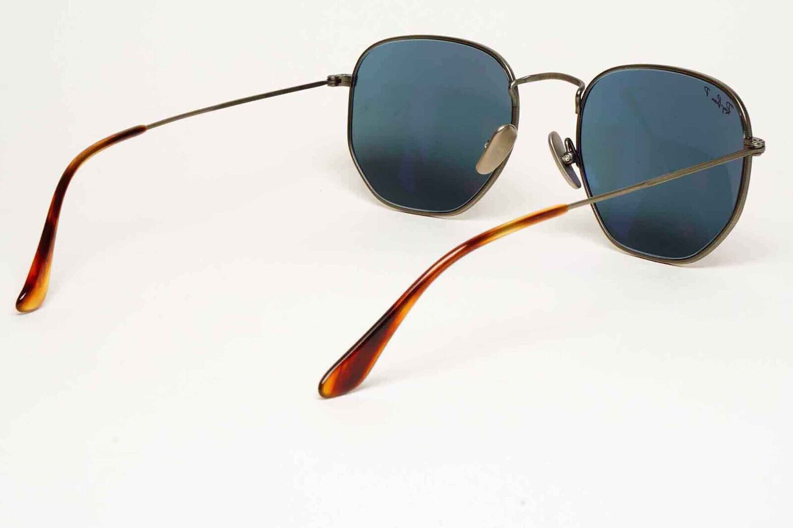 Ray-Ban Sunglasses Hexagonal Titanium Polarised Grey Blue RB 8148 9208/T0 54mm
