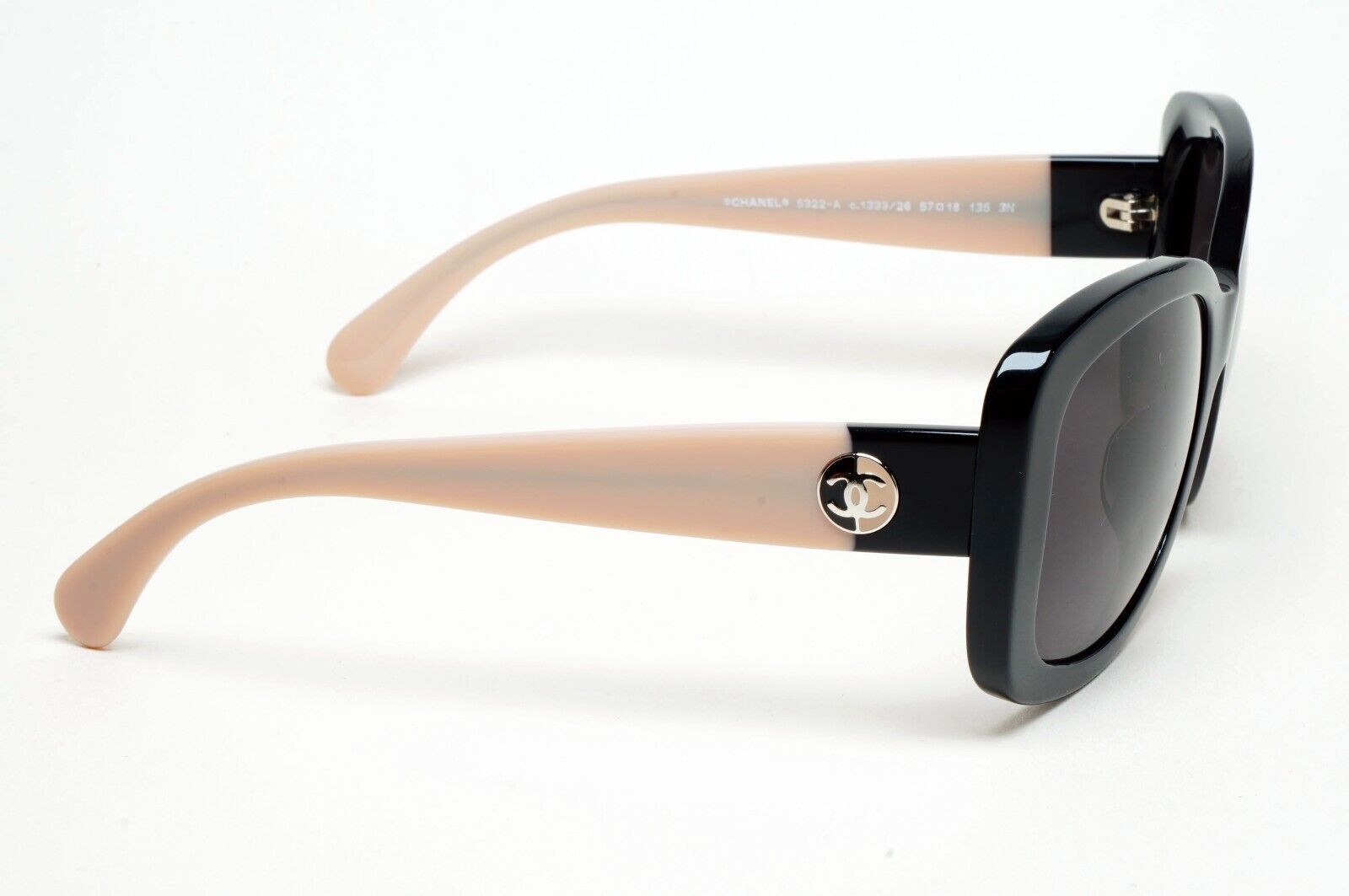 Chanel Sunglasses Black Glossy Square Beige 5322-A c.1333/26 57mm 261124