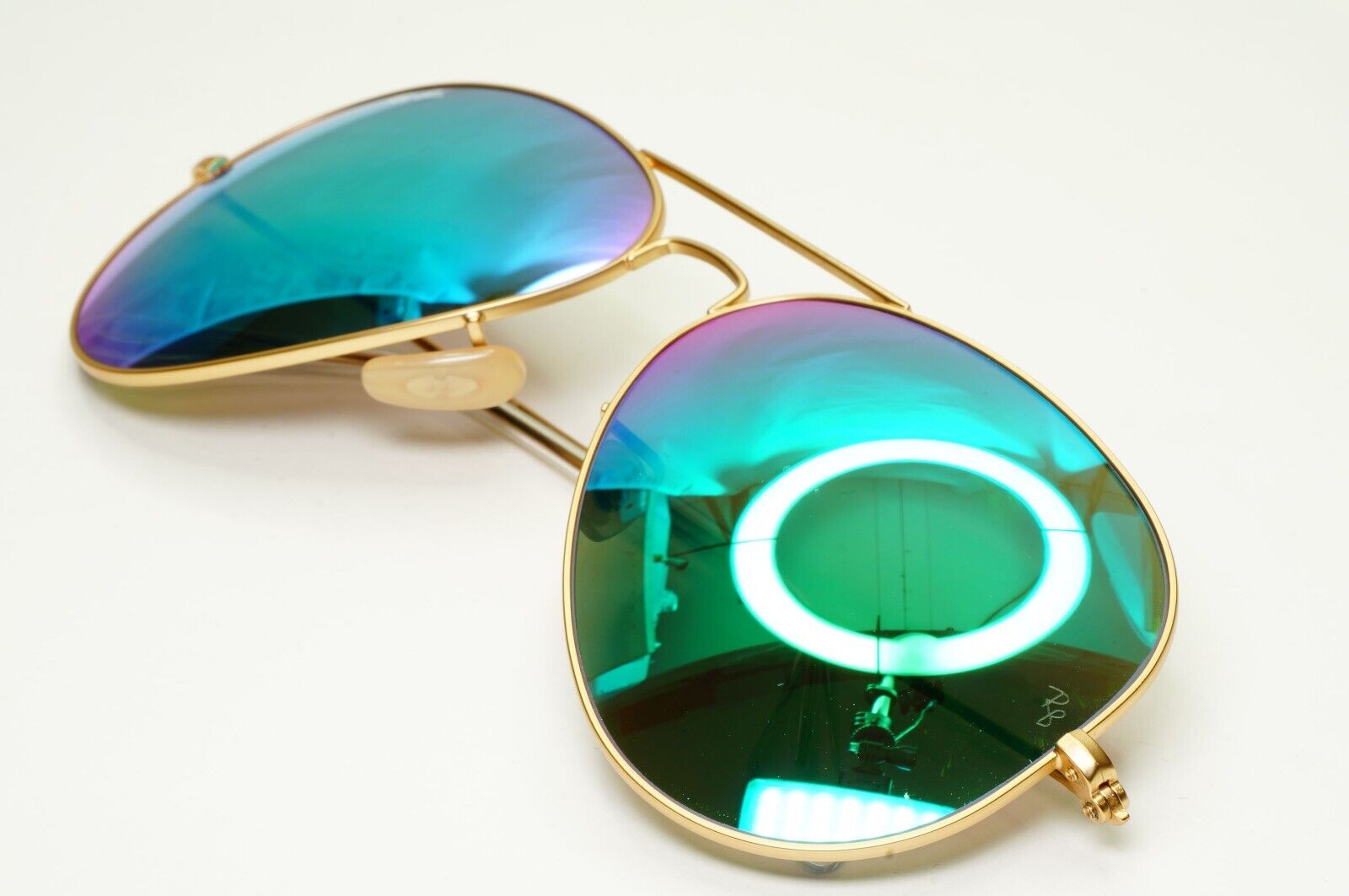 Ray-Ban Sunglasses Aviator Green Mirror Flash Gold Matte RB 3025  112/19 62mm