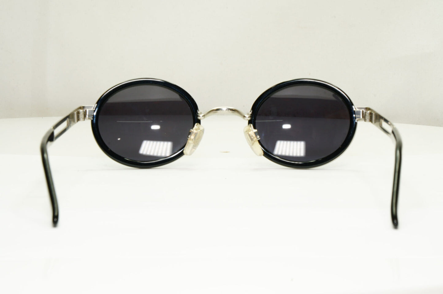 Emporio Armani Sunglasses 1997 Vintage Black Silver Oval Eagle 057-S 986