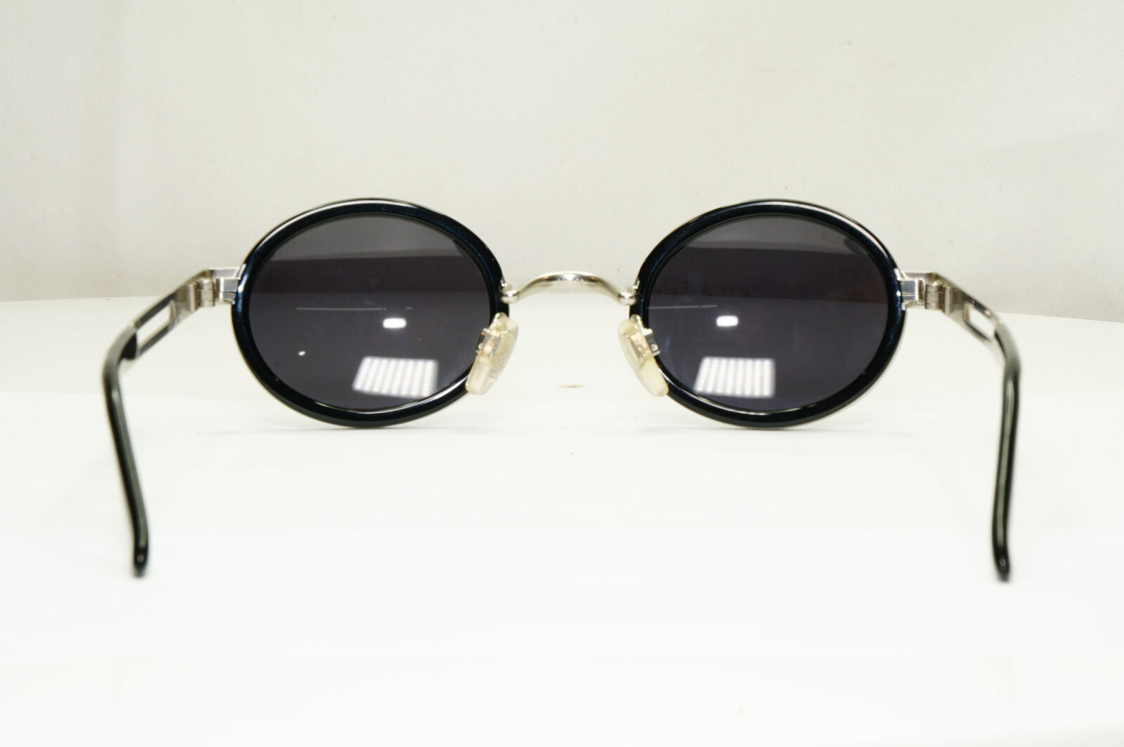 Emporio Armani Sunglasses 1997 Vintage Black Silver Oval Eagle 057-S 986