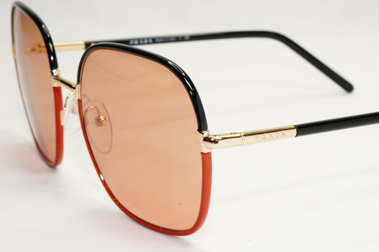 Prada Sunglasses Black Gold Brown Square PR67XS SPR 67X 01H-1P1 58mm