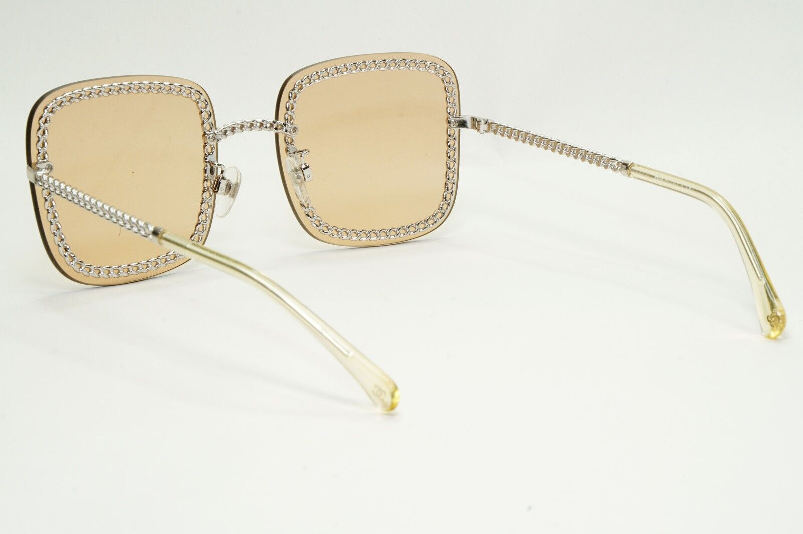 Chanel Sunglasses Chain Square Silver Light Brown Lens 4244 c.124/73 57mm