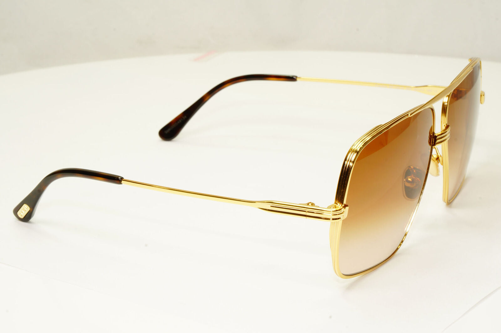 Tom Ford Gold Brown Pilot Arista Square Mens Sunglasses Frankie TF 735-H 30F